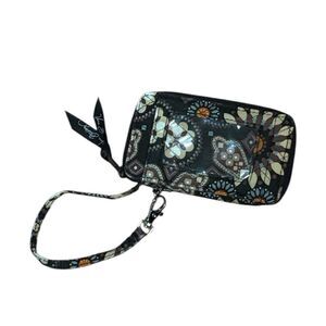 Vera Bradley Zip ID Wallet Brown Print